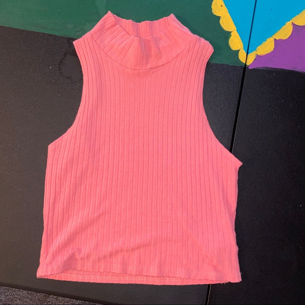 Pink mock neck